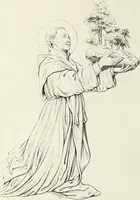 An illustration from Caractâeristiques des saints dans l'art populaire (1867)
