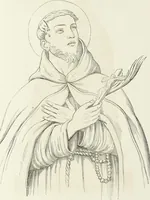 An illustration from Caractâeristiques des saints dans l'art populaire (1867)