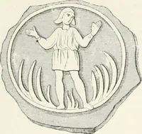 An illustration from Caractâeristiques des saints dans l'art populaire (1867)
