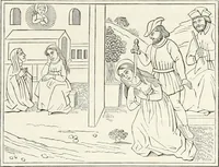 An illustration from Caractâeristiques des saints dans l'art populaire (1867)