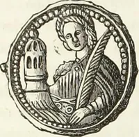 An illustration from Caractâeristiques des saints dans l'art populaire (1867)