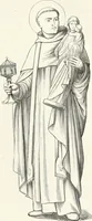 An illustration from Caractâeristiques des saints dans l'art populaire (1867)
