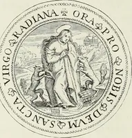 An illustration from Caractâeristiques des saints dans l'art populaire (1867)