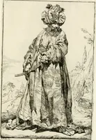 An illustration from Caravanne du sultan ala Mecque; mascarade turque donnée a Rome par Messieurs les pensionnaires de l'Academie de France et leurs amis au Carnaval de l'année 1748. Dediée à messire Iean Francois de Troy, ecuïer, conseiller sécrétaire du Roi, chevalier de l'Ordre de S. Michel, directeur de l'Academie roïale de France a Rome, ancien Recteur de celle de Paris, et ancien Prince de l'Academie de S. Luc de Rome &c ... (1749)