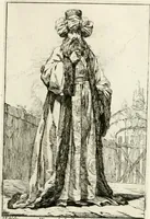 An illustration from Caravanne du sultan ala Mecque; mascarade turque donnée a Rome par Messieurs les pensionnaires de l'Academie de France et leurs amis au Carnaval de l'année 1748. Dediée à messire Iean Francois de Troy, ecuïer, conseiller sécrétaire du Roi, chevalier de l'Ordre de S. Michel, directeur de l'Academie roïale de France a Rome, ancien Recteur de celle de Paris, et ancien Prince de l'Academie de S. Luc de Rome &c ... (1749)