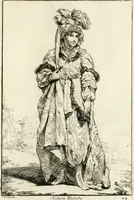 Picture 26 of 32 from Caravanne du sultan ala Mecque; mascarade turque donnée a Rome par Messieurs les pensionnaires de l'Academie de France et leurs amis au Carnaval de l'année 1748. Dediée à messire Iean Francois de Troy, ecuïer, conseiller sécrétaire du Roi, chevalier de l'Ordre de S. Michel, directeur de l'Academie roïale de France a Rome, ancien Recteur de celle de Paris, et ancien Prince de l'Academie de S. Luc de Rome &c ... (1749), leaf 56