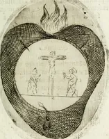 An illustration from Cardiomorpheoseos sive ex corde desumpta emblemata sacra (1645)