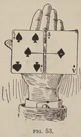 An illustration from Card tricks : how to do them and sleight of hand : designed for parlor and stage entertainments for the instruction of professionals and amateurs (1902)