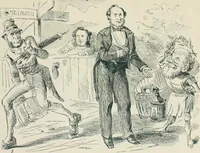 An illustration from A caricature history of Canadian politics : events from the union of 1841, as illustrated by cartoons from "Grip", and various other sources (1886)