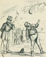 An illustration from A caricature history of Canadian politics : events from the union of 1841, as illustrated by cartoons from "Grip", and various other sources (1886)