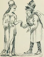 An illustration from A caricature history of Canadian politics : events from the union of 1841, as illustrated by cartoons from "Grip", and various other sources (1886)