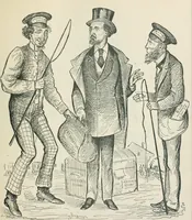 An illustration from A caricature history of Canadian politics : events from the union of 1841, as illustrated by cartoons from "Grip", and various other sources (1886)