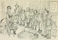 An illustration from A caricature history of Canadian politics : events from the union of 1841, as illustrated by cartoons from "Grip", and various other sources (1886)
