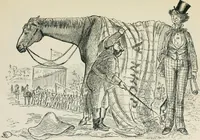 An illustration from A caricature history of Canadian politics : events from the union of 1841, as illustrated by cartoons from "Grip", and various other sources (1886)