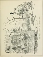An illustration from A caricature history of Canadian politics : events from the union of 1841, as illustrated by cartoons from "Grip", and various other sources (1886)