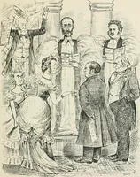 An illustration from A caricature history of Canadian politics : events from the union of 1841, as illustrated by cartoons from "Grip", and various other sources (1886)