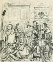 An illustration from A caricature history of Canadian politics : events from the union of 1841, as illustrated by cartoons from "Grip", and various other sources (1886)