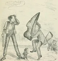 An illustration from A caricature history of Canadian politics : events from the union of 1841, as illustrated by cartoons from "Grip", and various other sources (1886)