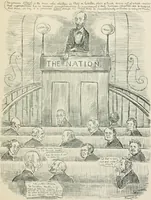 An illustration from A caricature history of Canadian politics : events from the union of 1841, as illustrated by cartoons from "Grip", and various other sources (1886)
