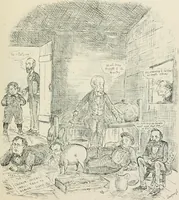 An illustration from A caricature history of Canadian politics : events from the union of 1841, as illustrated by cartoons from "Grip", and various other sources (1886)