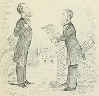 An illustration from A caricature history of Canadian politics : events from the union of 1841, as illustrated by cartoons from "Grip", and various other sources (1886)