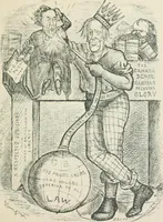 An illustration from A caricature history of Canadian politics : events from the union of 1841, as illustrated by cartoons from "Grip", and various other sources (1886)