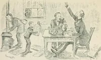 An illustration from A caricature history of Canadian politics : events from the union of 1841, as illustrated by cartoons from "Grip", and various other sources (1886)