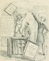 An illustration from A caricature history of Canadian politics : events from the union of 1841, as illustrated by cartoons from "Grip", and various other sources (1886)