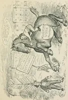 An illustration from A caricature history of Canadian politics : events from the union of 1841, as illustrated by cartoons from "Grip", and various other sources (1886)