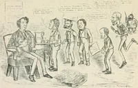 An illustration from A caricature history of Canadian politics : events from the union of 1841, as illustrated by cartoons from "Grip", and various other sources (1886)