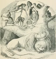 An illustration from A caricature history of Canadian politics : events from the union of 1841, as illustrated by cartoons from "Grip", and various other sources (1886)