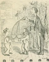 An illustration from A caricature history of Canadian politics : events from the union of 1841, as illustrated by cartoons from "Grip", and various other sources (1886)