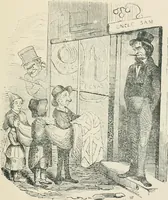 An illustration from A caricature history of Canadian politics : events from the union of 1841, as illustrated by cartoons from "Grip", and various other sources (1886)