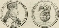 Picture 10 of 77 from Caroli Gustavi Heraei sacrae caes., majest., consiliarii, & rei antiquae, nec non feriundis numismatibus praefecti, Inscriptiones et symbola varii argumenti (1734), leaf 28
