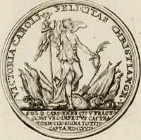An illustration from Caroli Gustavi Heraei sacrae caes., majest., consiliarii, & rei antiquae, nec non feriundis numismatibus praefecti, Inscriptiones et symbola varii argumenti (1734)