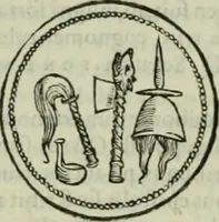 An illustration from Caroli Sigonii Fasti consvlares ac triumphi acti à Romvlo rege vsqve ad Ti. Caesarem : eivsdem in fastos, et trivmphos, idest in vniversam romanam historiam commentarius : eiusdem de nominibus romanorum liber (1556)