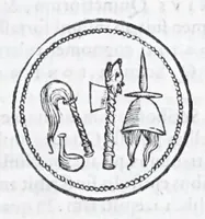An illustration from Caroli Sigonii Fasti consulares, ac triumphi acti à Romulo rege usque ad Ti. Caesarem : eiusdem In fastos, et triumphos, idest in uniuersam Romanam historiam commentarius : eiusdem De nominibus Romanorum liber (1556)
