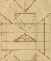 An illustration from The carpenter's new guide: being a complete book of lines for carpentry and joinery. Treating fully on practical geometry, soffits, brick and plaster groins ... with a great variety of designs for roofs, trussed girders ... with many other things entirely new: the whole founded on true geometrical principles; the theory and practice well explained and fully exemplified on eighty-four copper-plates; including some observations and calculations on the strength of timber (1830)