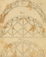 An illustration from The carpenter's new guide: being a complete book of lines for carpentry and joinery. Treating fully on practical geometry, soffits, brick and plaster groins ... with a great variety of designs for roofs, trussed girders ... with many other things entirely new: the whole founded on true geometrical principles; the theory and practice well explained and fully exemplified on eighty-four copper-plates; including some observations and calculations on the strength of timber (1830)