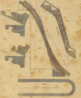 An illustration from The carpenter's new guide: being a complete book of lines for carpentry and joinery. Treating fully on practical geometry, soffits, brick and plaster groins ... with a great variety of designs for roofs, trussed girders ... with many other things entirely new: the whole founded on true geometrical principles; the theory and practice well explained and fully exemplified on eighty-four copper-plates; including some observations and calculations on the strength of timber (1830)