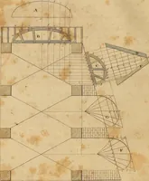 An illustration from The carpenter's new guide: being a complete book of lines for carpentry and joinery. Treating fully on practical geometry, soffits, brick and plaster groins ... with a great variety of designs for roofs, trussed girders ... with many other things entirely new: the whole founded on true geometrical principles; the theory and practice well explained and fully exemplified on eighty-four copper-plates; including some observations and calculations on the strength of timber (1830)