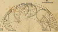 An illustration from The carpenter's new guide: being a complete book of lines for carpentry and joinery. Treating fully on practical geometry, soffits, brick and plaster groins ... with a great variety of designs for roofs, trussed girders ... with many other things entirely new: the whole founded on true geometrical principles; the theory and practice well explained and fully exemplified on eighty-four copper-plates; including some observations and calculations on the strength of timber (1830)
