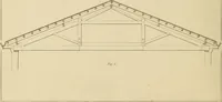 An illustration from The carpenter's new guide; a complete book of lines for carpentry and joinery, treating fully on practical geometry, soffits, groins, niches, roofs, and domes, and containing a great variety of original designs. Also a full exemplification of the theory and practice of stair building, cornices, mouldings, and dressings of every description. Including also some observations and calculations on the strength of timber (1854)