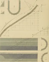 An illustration from The carpenter's new guide; a complete book of lines for carpentry and joinery, treating fully on practical geometry, soffits, groins, niches, roofs, and domes, and containing a great variety of original designs. Also a full exemplification of the theory and practice of stair building, cornices, mouldings, and dressings of every description. Including also some observations and calculations on the strength of timber (1854)