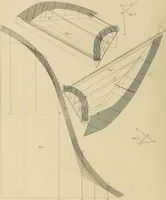 An illustration from The carpenter's new guide; a complete book of lines for carpentry and joinery, treating fully on practical geometry, soffits, groins, niches, roofs, and domes, and containing a great variety of original designs. Also a full exemplification of the theory and practice of stair building, cornices, mouldings, and dressings of every description. Including also some observations and calculations on the strength of timber (1854)
