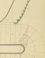 An illustration from The carpenter's new guide; a complete book of lines for carpentry and joinery, treating fully on practical geometry, soffits, groins, niches, roofs, and domes, and containing a great variety of original designs. Also a full exemplification of the theory and practice of stair building, cornices, mouldings, and dressings of every description. Including also some observations and calculations on the strength of timber (1854)