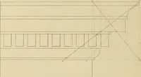 An illustration from The carpenter's new guide; a complete book of lines for carpentry and joinery, treating fully on practical geometry, soffits, groins, niches, roofs, and domes, and containing a great variety of original designs. Also a full exemplification of the theory and practice of stair building, cornices, mouldings, and dressings of every description. Including also some observations and calculations on the strength of timber (1854)