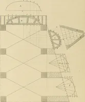 An illustration from The carpenter's new guide; a complete book of lines for carpentry and joinery, treating fully on practical geometry, soffits, groins, niches, roofs, and domes, and containing a great variety of original designs. Also a full exemplification of the theory and practice of stair building, cornices, mouldings, and dressings of every description. Including also some observations and calculations on the strength of timber (1854)