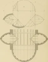 An illustration from The carpenter's new guide; a complete book of lines for carpentry and joinery, treating fully on practical geometry, soffits, groins, niches, roofs, and domes, and containing a great variety of original designs. Also a full exemplification of the theory and practice of stair building, cornices, mouldings, and dressings of every description. Including also some observations and calculations on the strength of timber (1854)