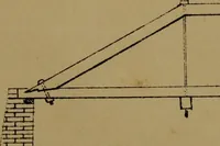 An illustration from Carpentry made easy, or, The science and art of framing, on a new and improved system : with specific instructions for building balloon frames, barn frames, mill frames, warehouses, church spires, etc., comprising also a system of bridge building, with bills, estimates of cost, and valuable tables ... (1857)